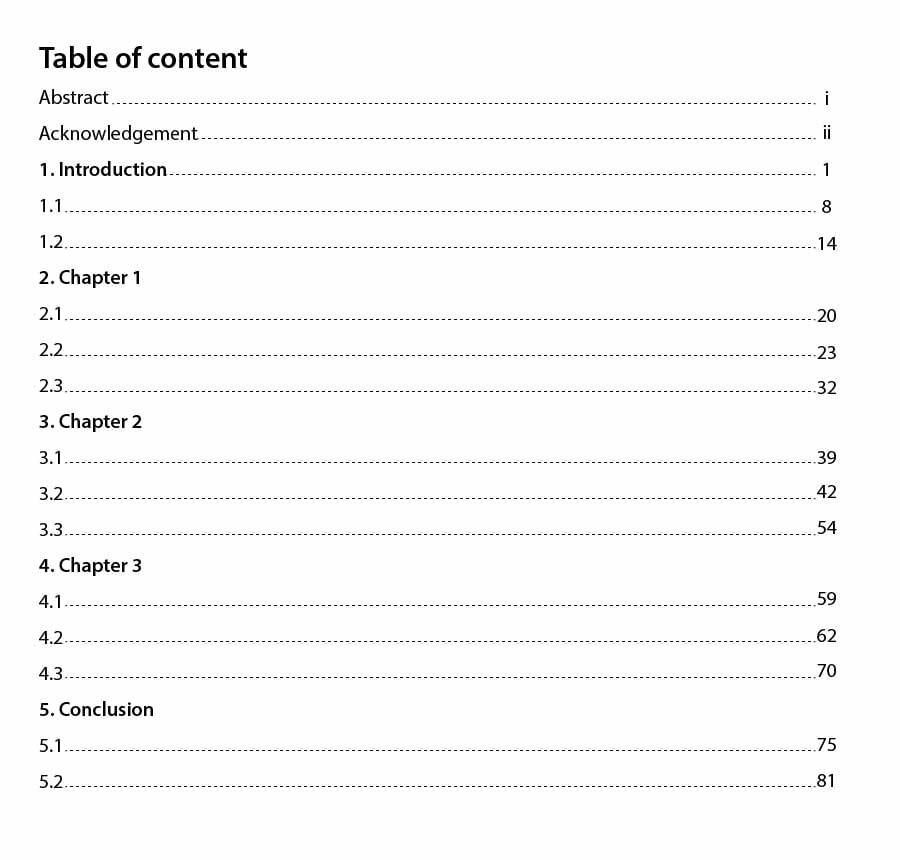Dissertation Table of Contents by Assignment Desk